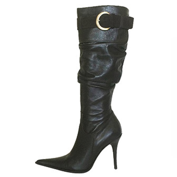 Mariano Renzi Vero Cuoio Slouch Heel Leather Boots - Picture 2 of 5